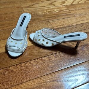 French Connection Cream Gold Heels